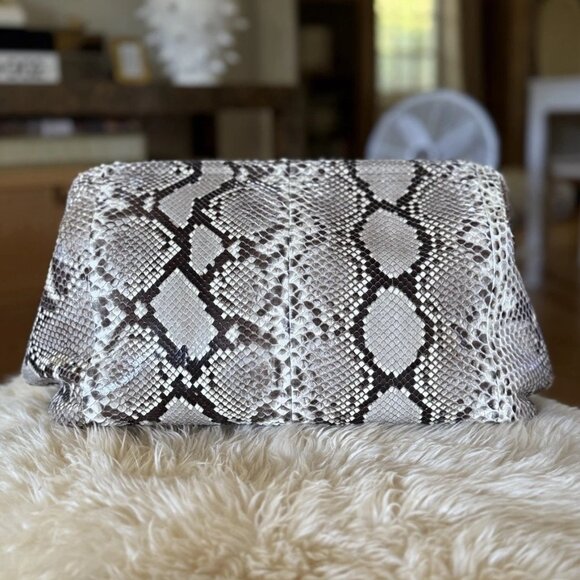 EUC PYTHON CLUTCH ELISABETH WEINSTOCK GREENLAND LARGE BAG LEATHER - Picture 1 of 10